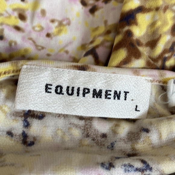 Equipment yellow abstract print sleeveless dress large - Picture 5 of 5